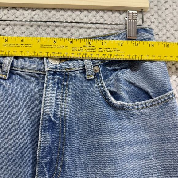 Zara Jeans Womens 4 Blue Medium Wash Cargo Carpenter Straight Legh High Rise - Picture 9 of 13